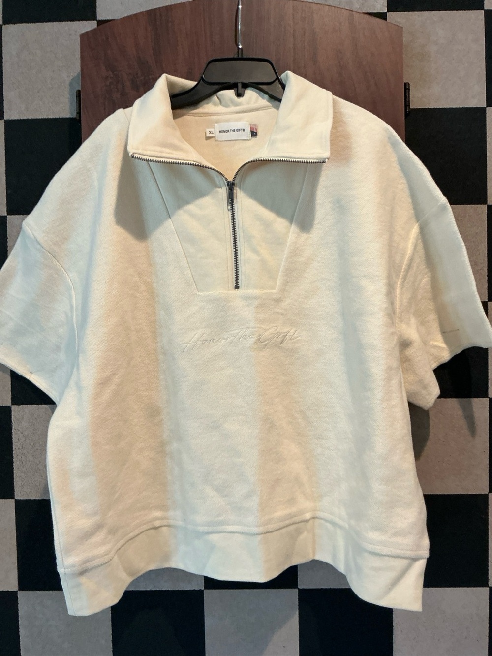 NWOT Honor the Gift Knit Short Sleeve Polo Bone XL